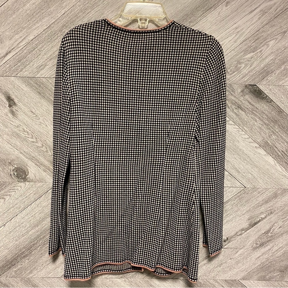 ESCADA | Vintage Houndstooth Cardigan With Pink Trimming New With Tags 38 - Picture 3 of 7